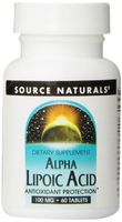 Source Naturals Alpha Lipoic Acid 100 mg Supports Healthy Sugar Metabolism, Liver Function & Energy Generation - 60 Tablets