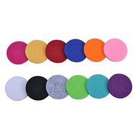 MJartoria Aromatherapy Necklace Locket Diffuser Refill Pads for Essential Oils Pack of 60,12 Colors Mixed