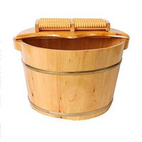 Foot Tub, Wooden Household Wash Basin，Foot Spa Wooden Tub Artifact Foot Tub for Soaking Feet，with lid (Size : A)