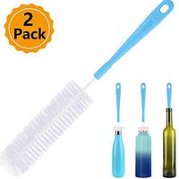 2Pack 14" Bottle Brush Cleaner for Water Bottle,Long Handle Bottle Brush for Cleaning Thermos Simple Modern Narrow Neck Sport Bottles Kombucha Beer Wine Decanter and Jugs