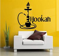 Ffdidy Hookah Wall Sticker Arabic Shisha Cigarette Vapor Tobacco Smoke Wall Window Glass Decal Vinyl Decor Wall Art Easy Removable