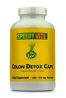 SpeedyVite Colon Detox Supports Natural Removal of Toxins* Organic Clay Bentonite, Charcoal Psyllium Seed & Husk Flax Seed Apple Fiber/Pectin Slippery Elm Fennel- Powder in 290 Veg Caps