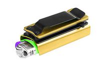 Lighter Holder with Spring Assist Tanto Knife Lighter Case (Lighter Not Included) Choose A Color!!! (Gold)