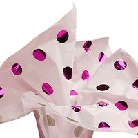 Gold Metallic Polka Dots White Art DIY Crafts Tissue Paper for Gift Wrapping 15"X20" 5 Sheets