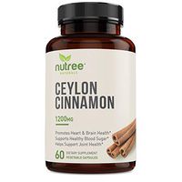 Nutree Naturals Organic Ceylon Cinnamon Capsules | Supports Healthy Blood Sugar, Joint Support & Brain Function w Potent Antioxidants | 1200mg - 60 Vegetable Capsules | 10 Trees Planted