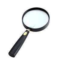 ZH Magnifier Acrylic Hand-held Magnifying Glass, Old Man High-Definition High-Definition Lens Reading Newspaper to See Phone 90MM Portable