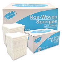[40% Thicker] 4x4 inches Non Woven Gauze Sponge 200 Count, 4-Ply Non-sterile, Medical, Dental, Facial Use - Esthetic Supplies, Spa Essentials Pads