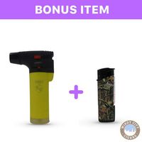 Eagle NEON 4in Torch Lighter with Safety Lock Adjustable Flame Yellow & Bonus Lighter