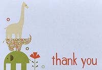 Zoo Animals Thank You Note Cards and Decorated Envelopes- 20 Blank Note Cards and Bright Yellow Decorated Envelopes