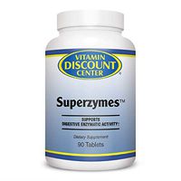 Vitamin Discount Center, Superzymes Healthy Digestive Enzymes, Dietary Nutritional Supplement, Yeast Free, Soy Free, Dairy Free, 90 Tablets