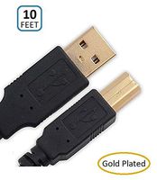 10 Ft. Gold Plated USB Data Transfer Cable Cord For M-Audio Controller Oxygen 25 Oxygen Series, Key Station, Axiom Series, Trigger Finger. (From Magik Fulfillment)