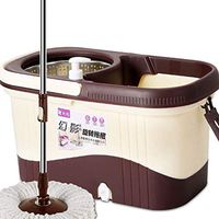 Mop Deep Cleaning Household Rotary, Household Wet And Dry Bucket Automatic Drying (Color : Brown, Size : 46X26.5X23Cm)-Brown,46X26.5X23Cm