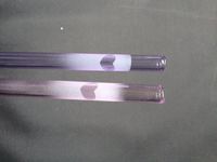 Glass Drinking Straws - A Great Pair 1 Pink 1 Purple with Frosted Hearts 8inch 9.5mm