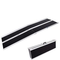 Simply-Me Folding Wheelchair Ramp 8 Ft Non-Slip Home Corridor Ramp Lightweight Aluminum Alloy Threshold Ramp for Steps Stairs Scooter Bike,with Handle