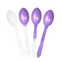 Color Changing Plastic Dessert Spoons - Changes From White to Purple When Cold - Colorful Plastic Spoons - Frozen Dessert Supplies - Made in USA! 100 Count