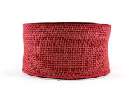 May Arts Burlap Wired Ribbon 2-1/2"X10 Yards-Red