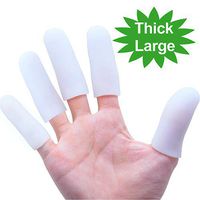 Povihome 10 Pack Finger Protectors, Silicone Finger Sleeves (Thick and Large), Finger Cots to Protect Cracked, Peel Finger and Other Finger Pain