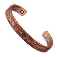 Wollet Pure Copper Magnetic Therapy Bracelets for Women for Arthritis Pain Relief Carpal Tunnel with 6 Magnets Chinese Dragon Phoenix Carved Adjustable Bangle Bracelet Lucky Bracelet Gift for Women