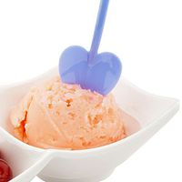 Heart Shaped Spoon, Love Shovel Spoon, Disposable Mini Plastic Tasting Spoon - 3.5" - Periwinkle, Blue - 100ct box - Restaurantware