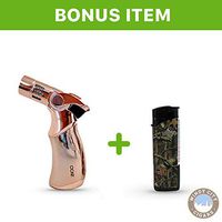 ZICO (MT-23) REFILLABLE 4 Flames Torch Lighter Easy Soft Ignition Rose Gold & Bonus Lighter