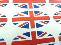 Minilabel Pack Of 48 Union Jack Flag Seals , 40X20mm Oval Seal Labels, Stickers For Gift Wrapping, Presents, Envelopes, Bags Or Cards