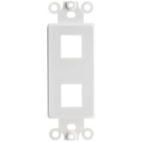 CableWholesale Decora Wall Plate Insert, White, 2 Hole for Keystone Jack