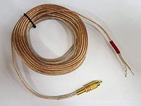 Gold Plated Metal RCA (PHONO) Red to Open 16 awg Speaker Wire Leads (Heavy Duty 16 Gauge) 35 Foot