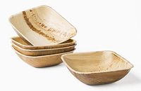 Leafware Square Deep Bowls (25 Pack), 4.5", Natural
