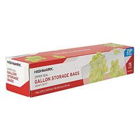 Highmark Freezer and Storage Bags with Zipper Seal, 1 Gallon, Clear, Box of 15