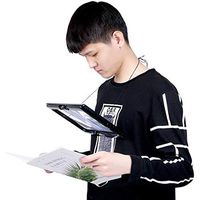 Yxian Desktop Reading Magnifier,Hands-Free Rectangular A4 Page Magnifier 3X Magnifying Glass with Light Desktop Lamp for Sewing,Cross Stitch,Inspection,Repair,Crafts