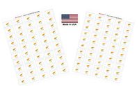 Made in USA! 100 Country Flag 1.5" x 1" Self Adhesive World Flag Stickers, Two Sheets of 50, 100 Sticker Flags Total (Cyprus)