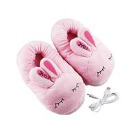 N.NIU Heated Foot Warmer,1 Pair Heating Slipper Cartoon Warm Plush Cotton Shoes USB Charging Removable Washable Electric Foot Warmer,3538