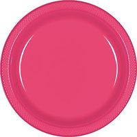 Round Plastic Plates | 20ct (10.25 inch, Bright Pink)