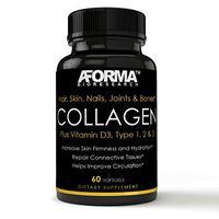 Premium Collagen Type 1, 2 & 3 Plus Vitamin D3 - Hair, Skin, Nails Joints & Bones, Helps with Circulation