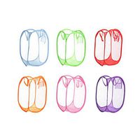 Storage Basket,ZTY66 2Pcs Folded Fine Mesh Color Net Hamper Storage Basket Large Home Storage Basket