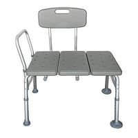 HJ Tub Transfer Bench with Extra-Large Suction Cups | Bathtub Transfer Bench/Bath Chair with Back | 3 Blow Molding Plates Aluminium Alloy | for Medical Bathroom Bathtub Stool Chair | A-Frame Design