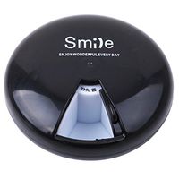 TraveT Portable Pill Case, 7-Day Pill Organizer with 360 Degree Rotation, Black