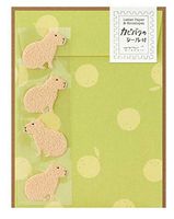 Midori Letter Set with Animal Stickers - Capybara Design Card Set/Made In Japan