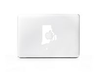 Rhode Island RI Outline Silhouette Vinyl Sticker Decal Skin For MacBook Pro (White)
