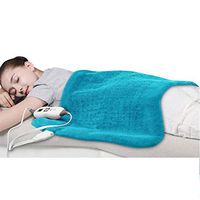 Tech Love XXL Electric Heating Pad for Neck Shoulder and Back Pain Relief with Fixation Strap Moist Heat Pad with Auto Shut Off Extra Large 20'' x 28'' - Maya Blue