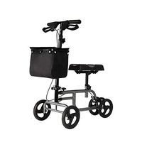 XINGZHE XZ Knee Scooter Walker Pushable Single-Legged with Wheels for Broken Leg, Foot Injury, Height Adjustable, Luxury Brake System and Basket，Black Lightweight Walking Frame (Color : Black)