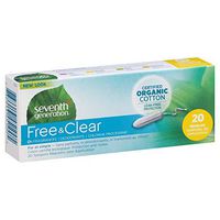 Seventh Generation - Chlorine Free Organic Cotton Tampons - Regular, 20 Tampons (2 Pack)