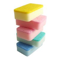 uxcell Kitchen Dish Bowl Cleaning Two Texture Sponge Pad 5 Pcs
