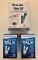 GET•WELL Fine 30g Universal Twist Lancets 100 CT - Made in Canada ! Unique Quad Bevel Tip Offers Quick Healing & Less Pain ! 100 Ct. Embrace Talk Blood Glucose Test Strips