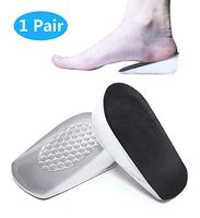 Silicone Height Increase Insoles, Heel Cushion Inserts, Comfortable Gel Heel Pads for Shock Absorbing Support, Silicone Cushion Shoe Insoles for Men and Women (1cm/2cm/3cm) (Black 1cm)