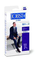 BSN Medical 115452 Jobst for Men Compression Hose, Knee High, 30-40 mmHG, Open Toe, Small, Black