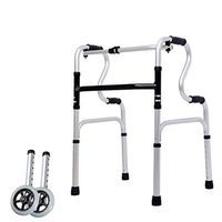 FLYSXP Lightweight Folding Walker Multifunctional Anti-Slip Disabled Walker Elderly Folding Walking Frame Wheelchair (Size : Pulley)