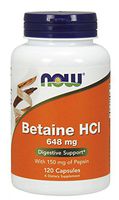 Now Foods Betaine HCl, 648 mg , 120 Capsules (Pack of 5)