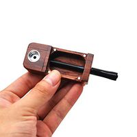 LLAKEAD Handmade Mini Portable Pipes Foldable Wood Tube Tobacco Box Storage Box for Men