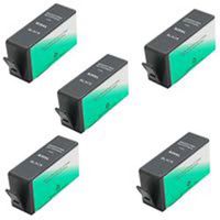 Amsahr 920XLBK(CD975AN) Remanufactured Replacement HP Ink Cartridges for Select Printers/Faxes - 5 Pack, Black